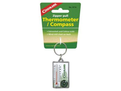 Coghlans Zipper Pull Thermometer Compass