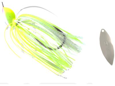 Colmic Spinnerbait Flatter Compact 7g Chartreuse/White