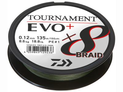 Fir textil Daiwa Tournament X8 Braid EVO+ 135m Dark Green