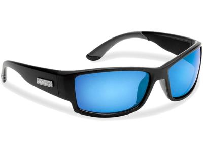 Flying Fisherman Razor Matte Black Smoke Blue Mirror Sunglasses
