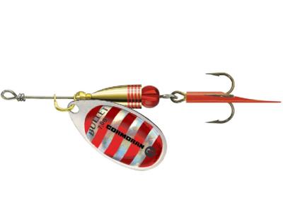 Lingurita rotativa Cormoran Bullet Nr.2 4g Silver Red Stripes