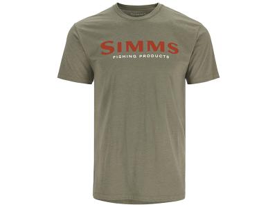 Tricou Simms Logo T-Shirt Orange and Military Heather