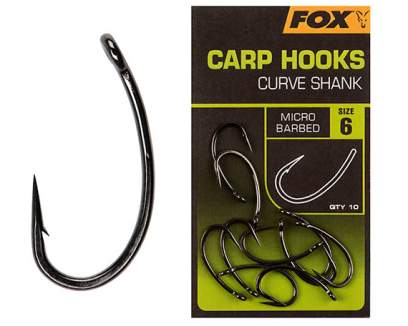 Fox Curve Shank Micro Barbed Carp Fishing Hooks for Bottom Baits and Pop Ups 