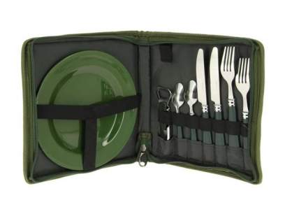 NEW NGT Improved Deluxe  Folding Day Cutlery Set With Plates/Knives & Forks NGT 